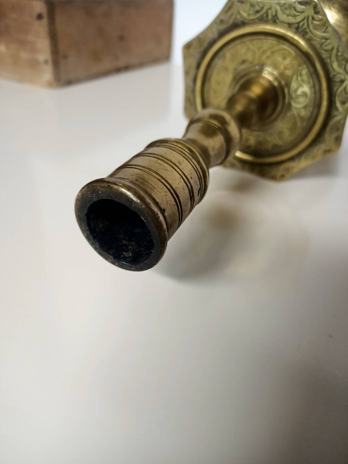 Antique bronze candlestick