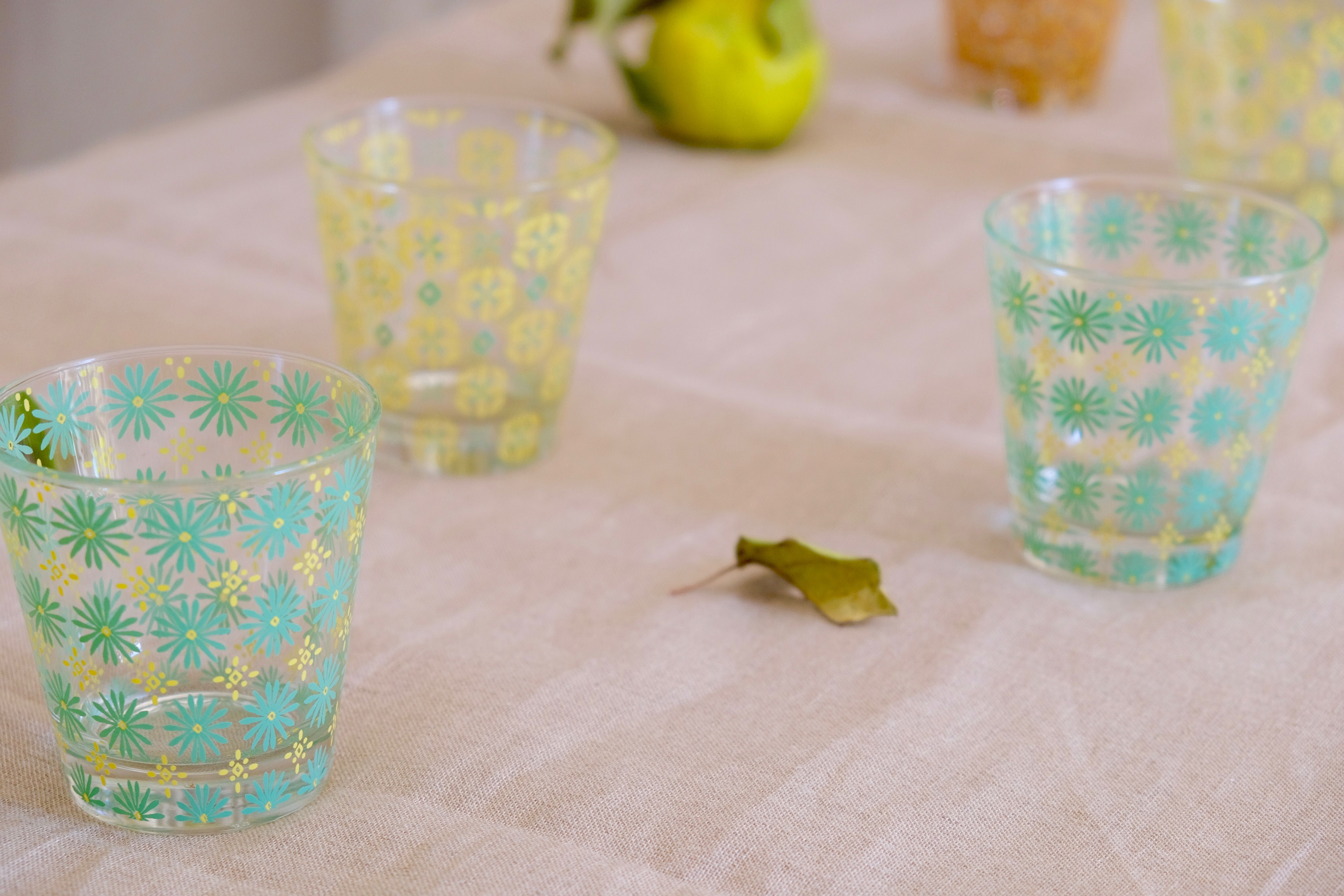 Vintage flower glasses Cerve Italy