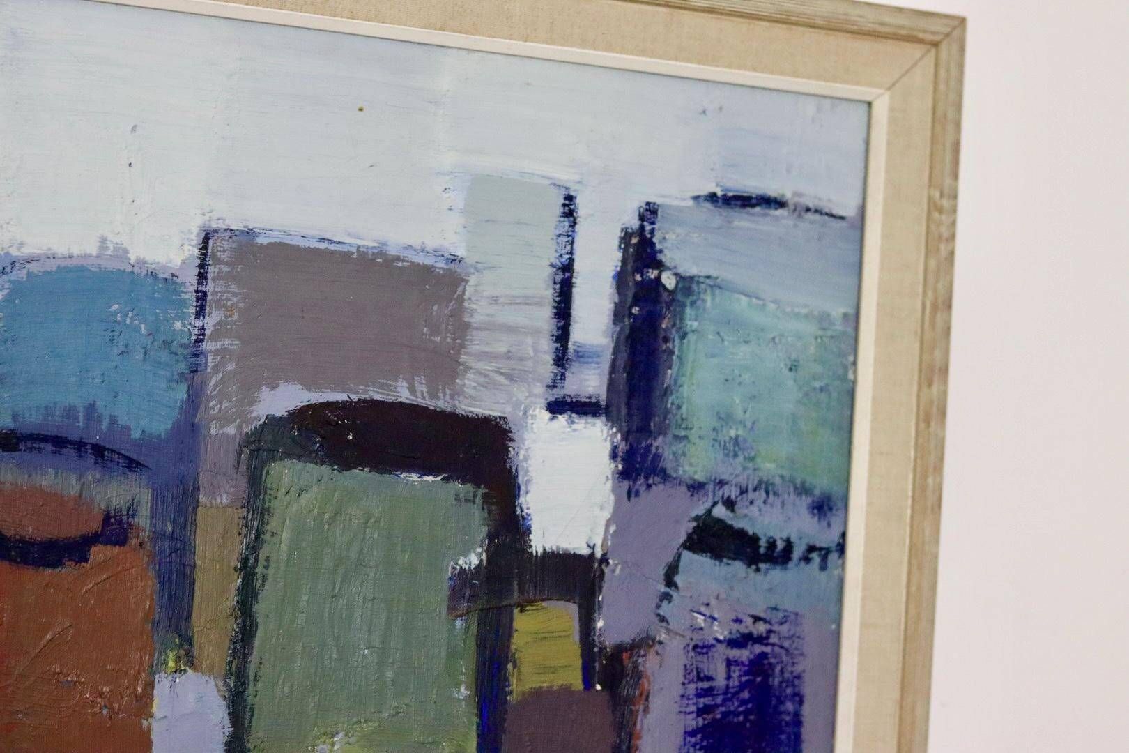 Mid-century original swedish oil on canvas "still life" by gösta falck