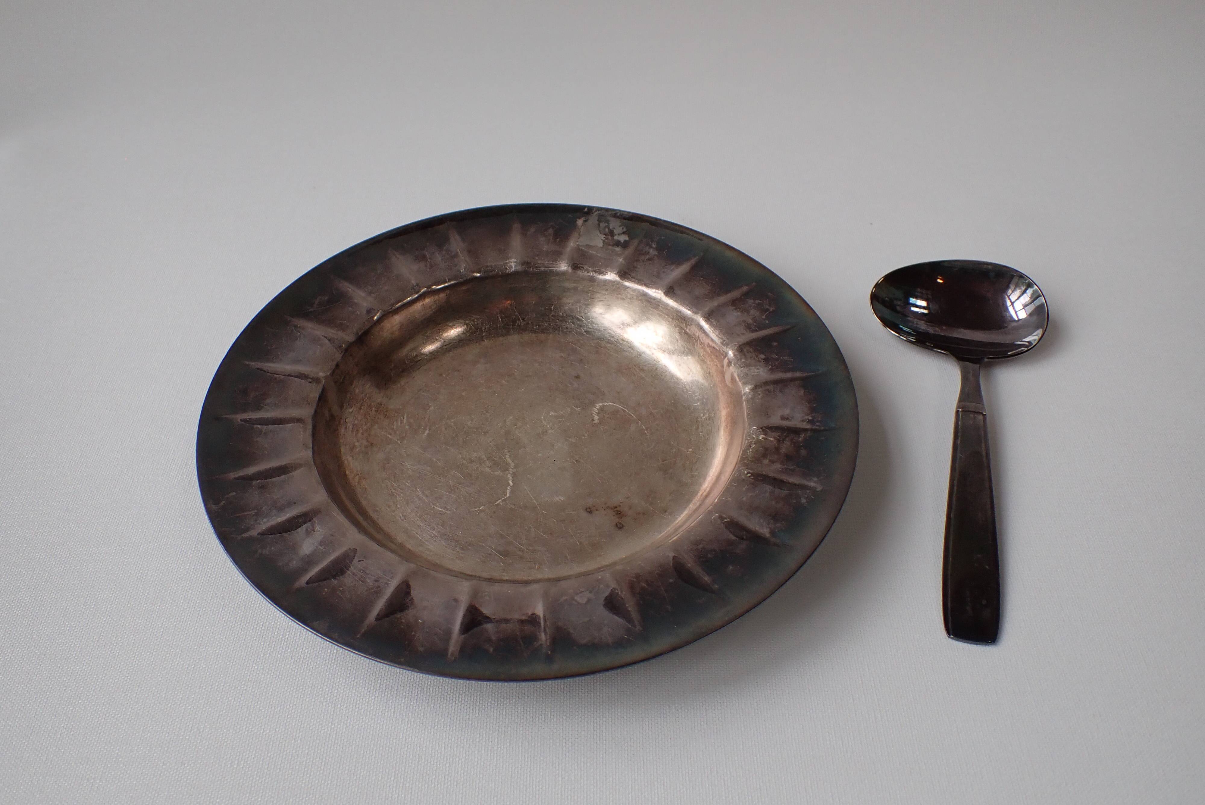 Christofle galla - silver-plated plate and spoon - birth box