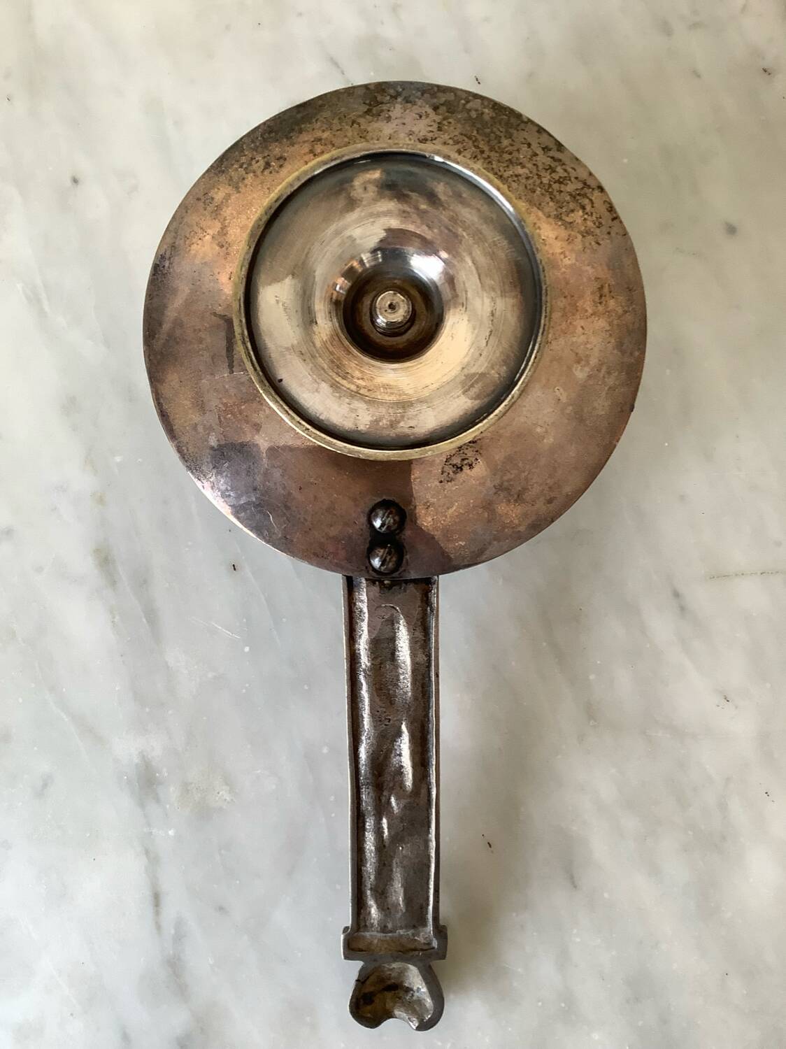 Silver cellar rat candle holder