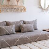 Moroccan pouffe with three cushions