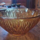 Saladier verre ambré 70's