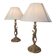 Pair of bronze bedside lamps in Rococo style 42x24, electrical working, very pretty.