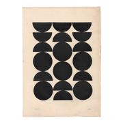 Collage abstrait noir sur papier ancien signé eawy