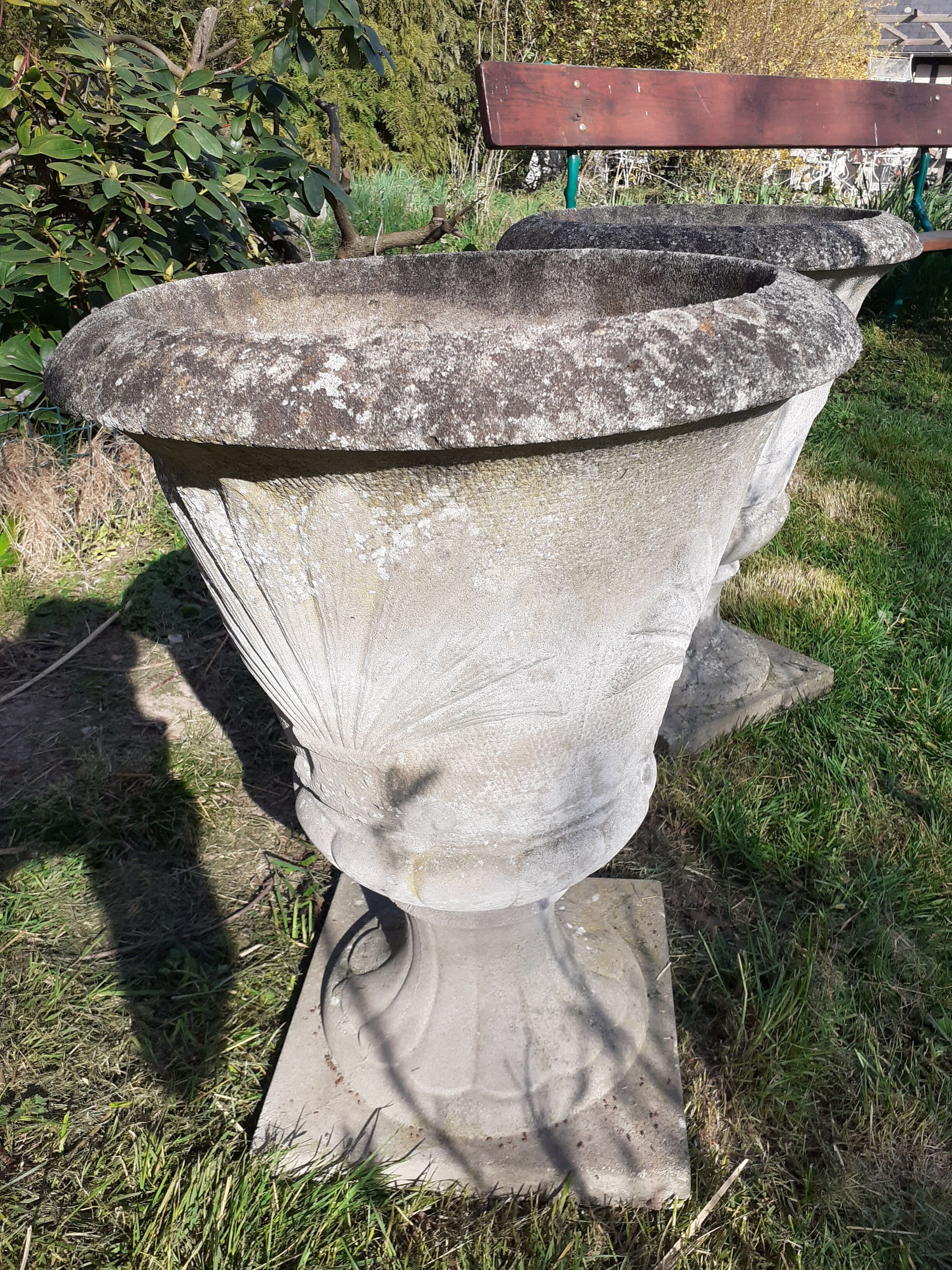 Pair of medieval stone planters