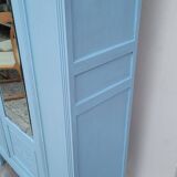 Parisian Art Deco armoire with beveled mirror and painted decoration