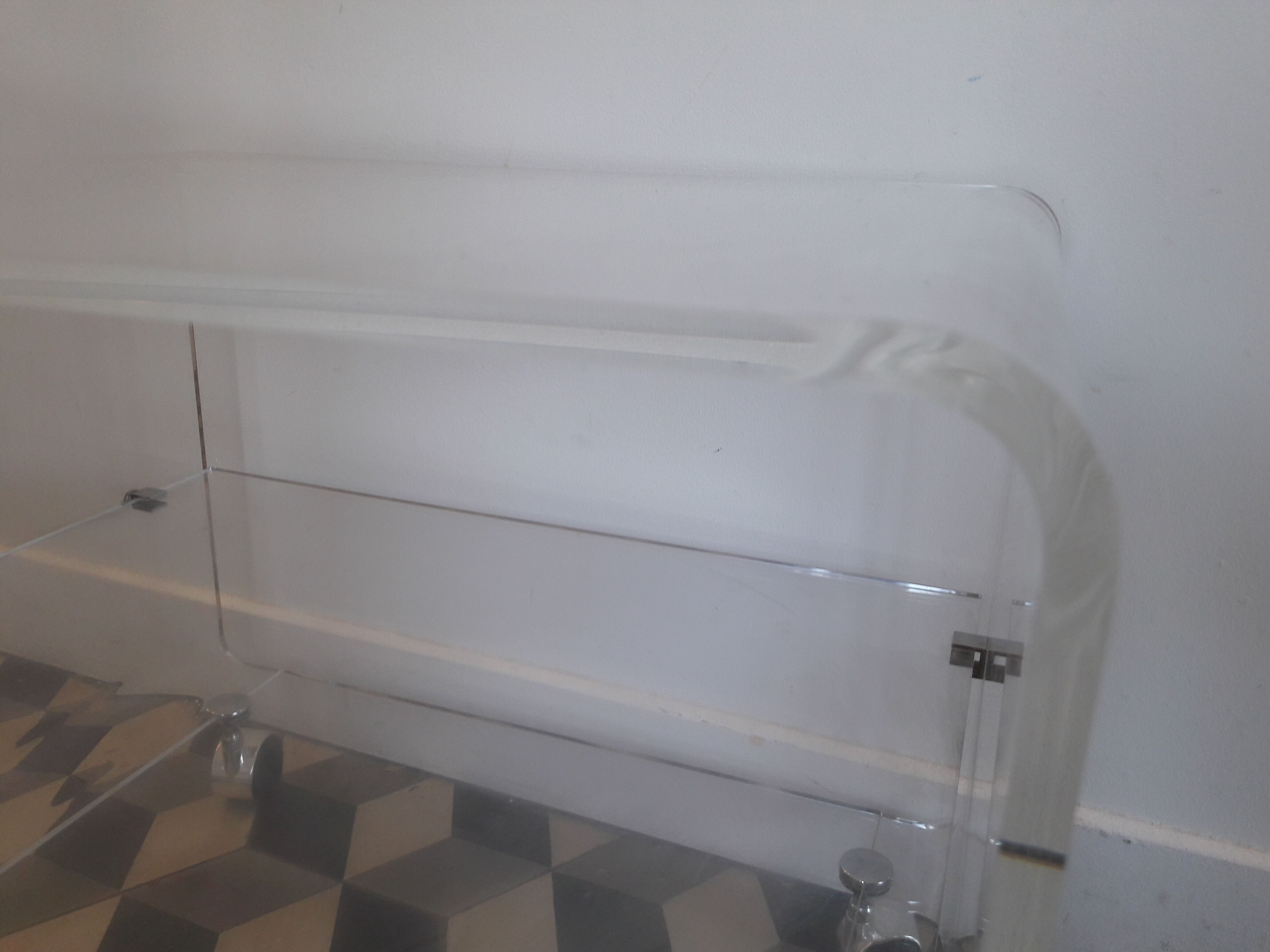 David Lange coffee table on wheels Plexiglas hifi furniture