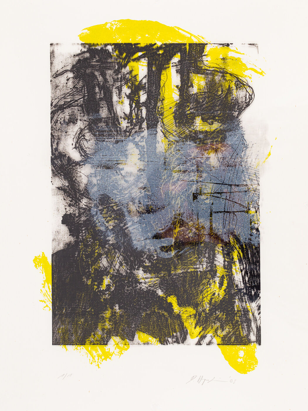 At Night, Color Lithograph, 41 x 51 cm