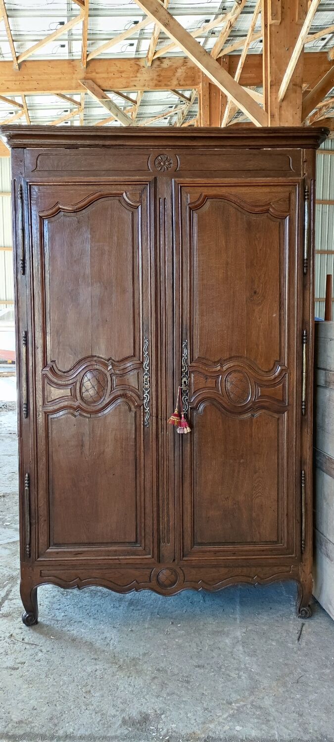 Louis XV two-door oak wardrobe