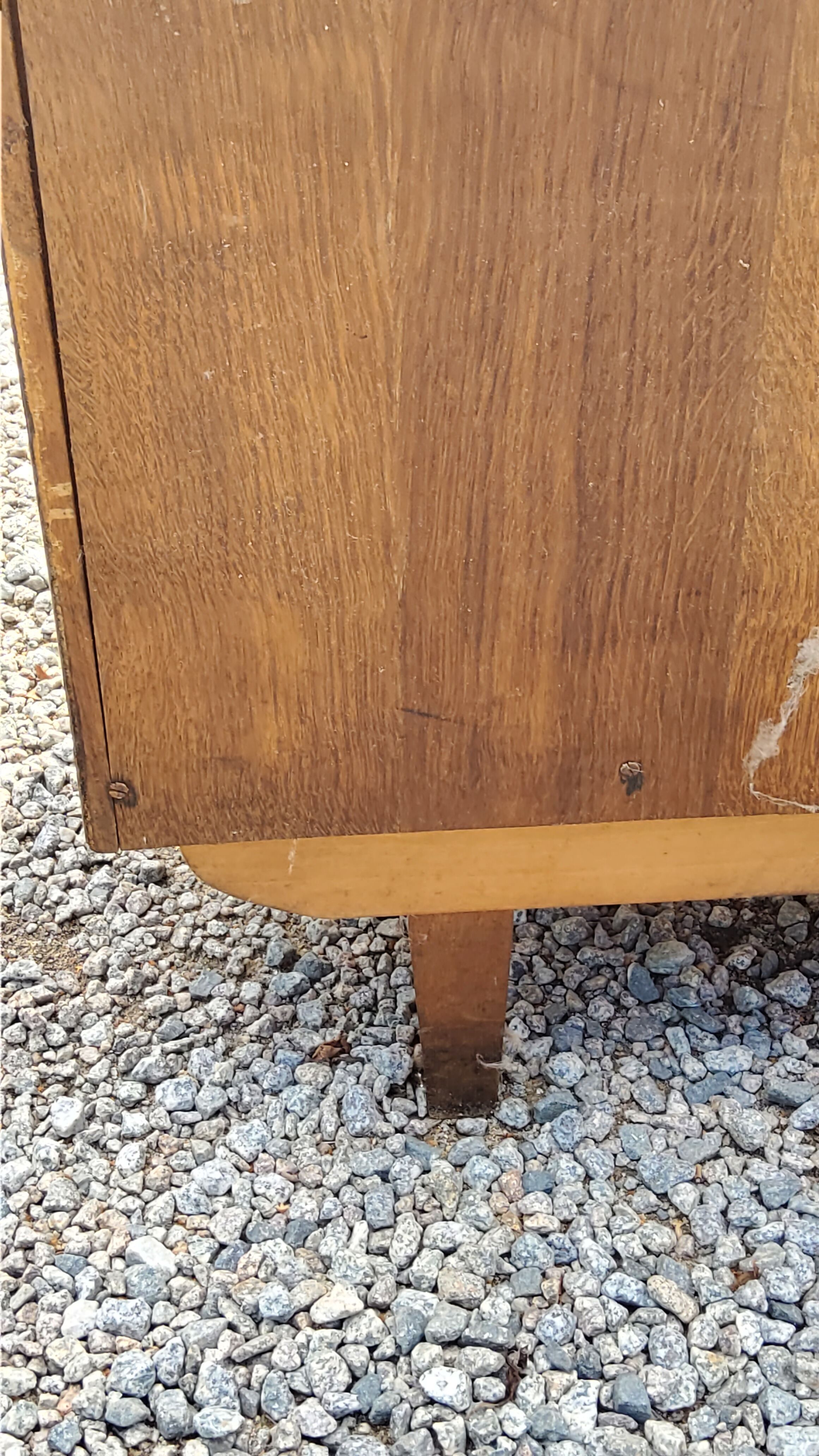 Chest of drawers of the 50s in golden blond oak 5 drawers conical feet