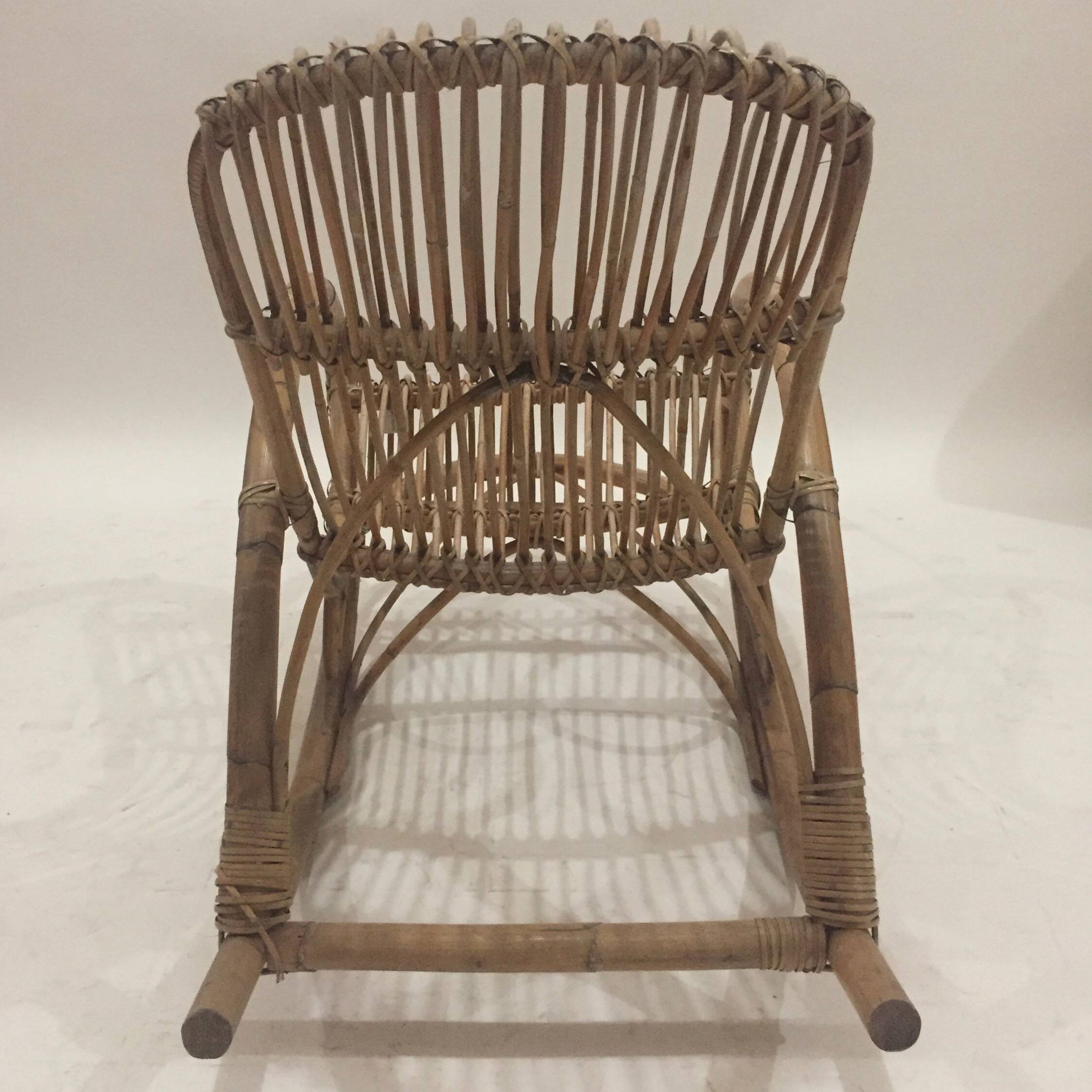 1960s rattan rocking chair