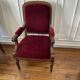 Voltaire armchair in solid oak and velvet