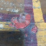 Antique brown travel case with wooden slides from the early 1900s