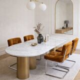 Vintage suede chair pair