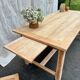 Raw wood farmhouse table