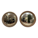 Pair of mirrors called "witch's eye" with patinated golden frame style Napoleon III