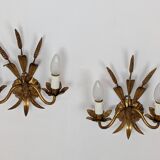 Pair of wheat ear wall lights