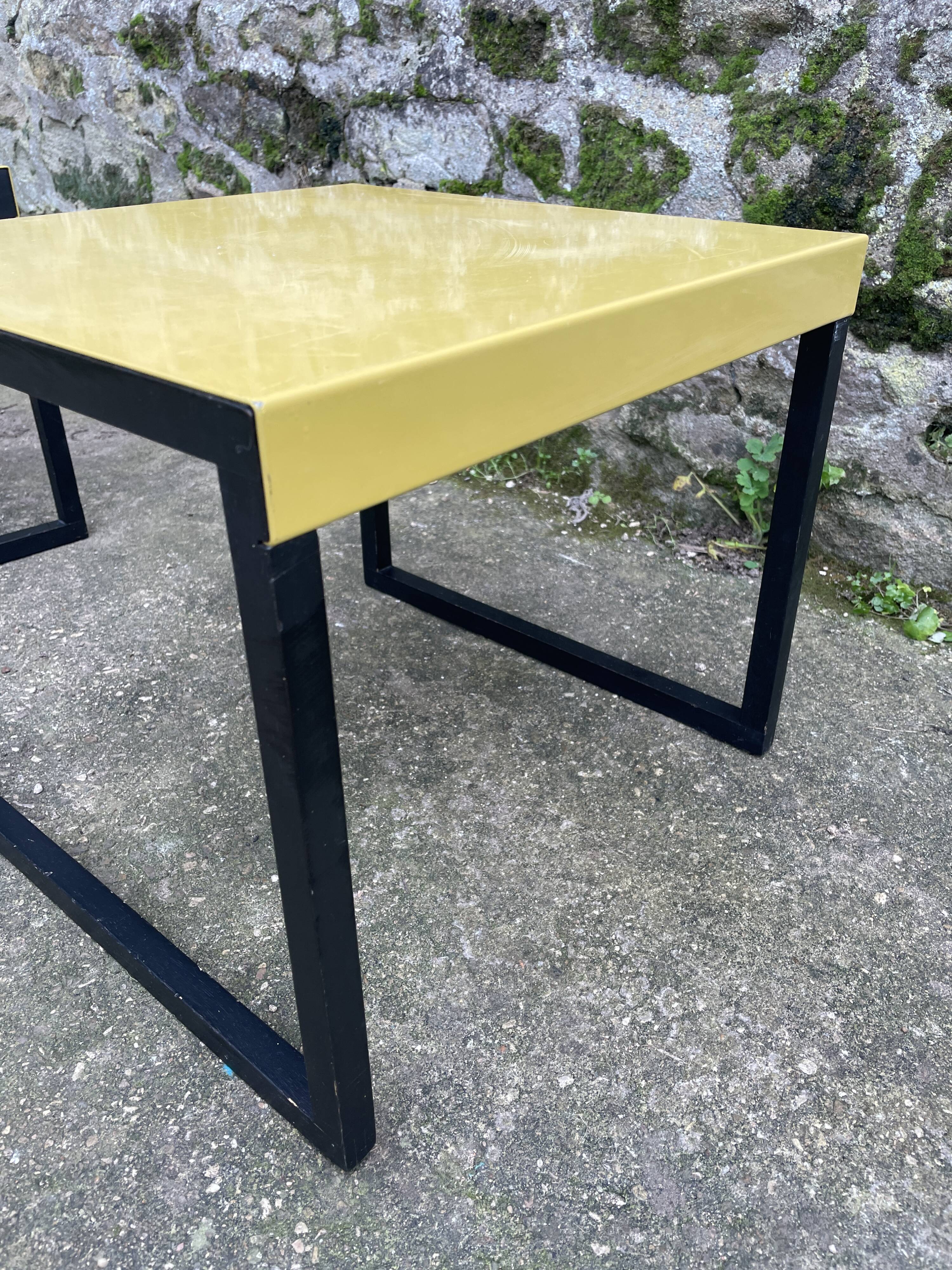 Pair of green and black metal side tables by Habitat