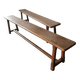 Paire de bancs anciens en chêne
