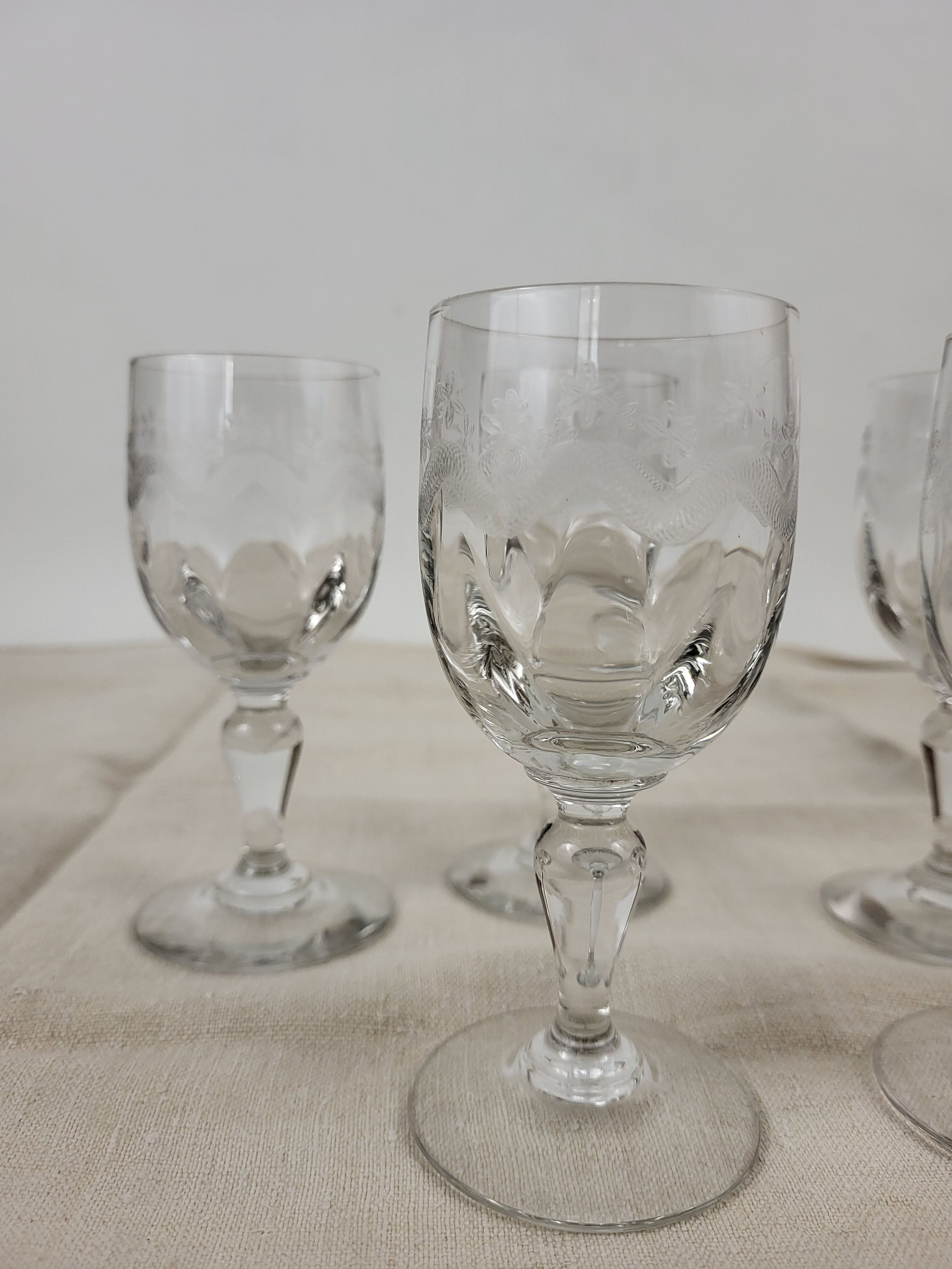 Set of 6 wine glasses Meisenthal model Emma