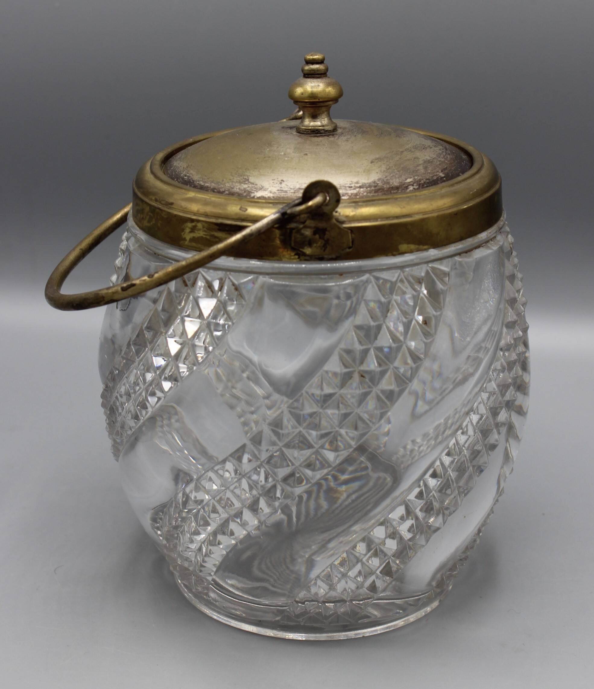 Old 19th century biscuit bucket - baccarat serpentine model