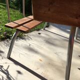 1950s Double wood and metal school desk