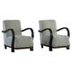 A pair of Swedish Art Deco lounge chairs with curved armrests, 1930s.