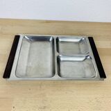 Plateau apéritif inox teck scandinave danois