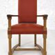 Set of 8 chairs in Louis XIII style made of oak and fabric.
