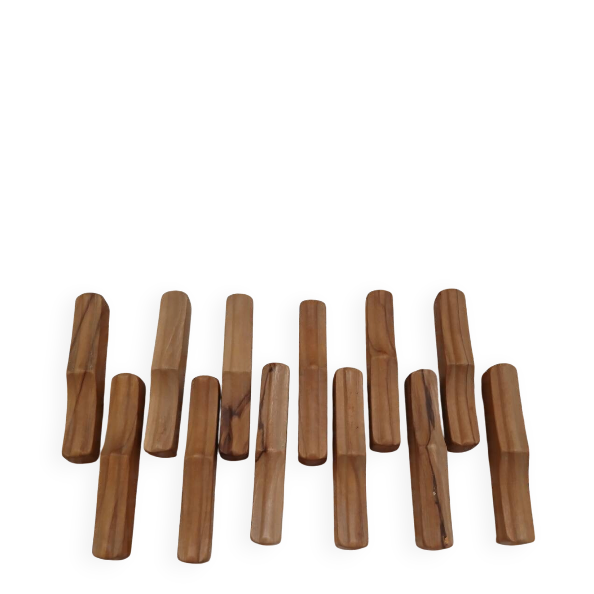 12 antique olive wood knife holders