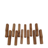 12 antique olive wood knife holders