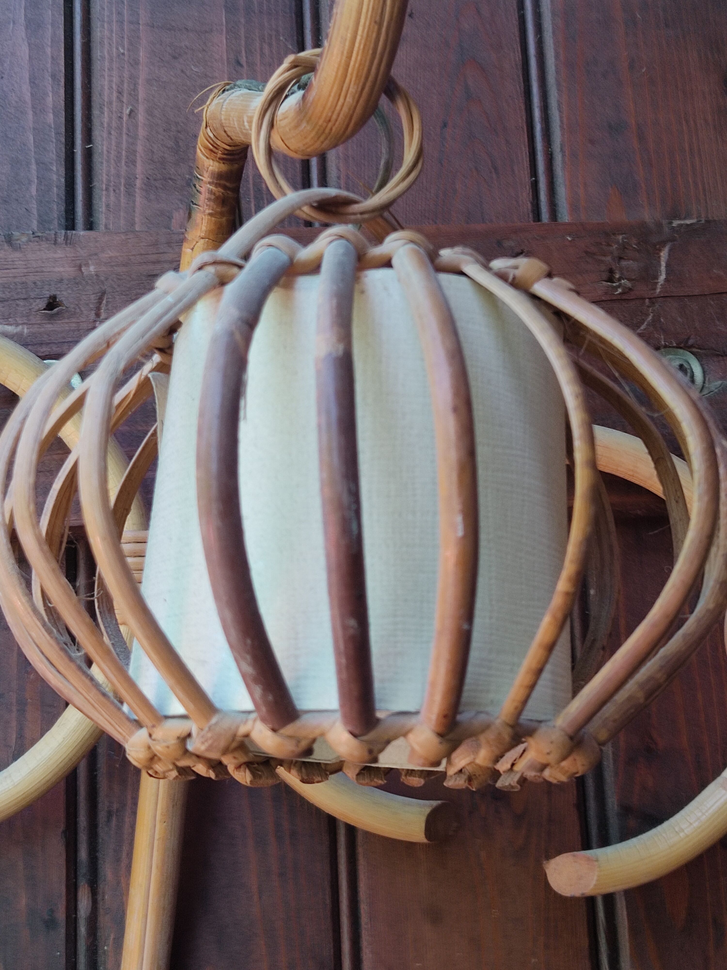Paire d'appliques rotin vintage
