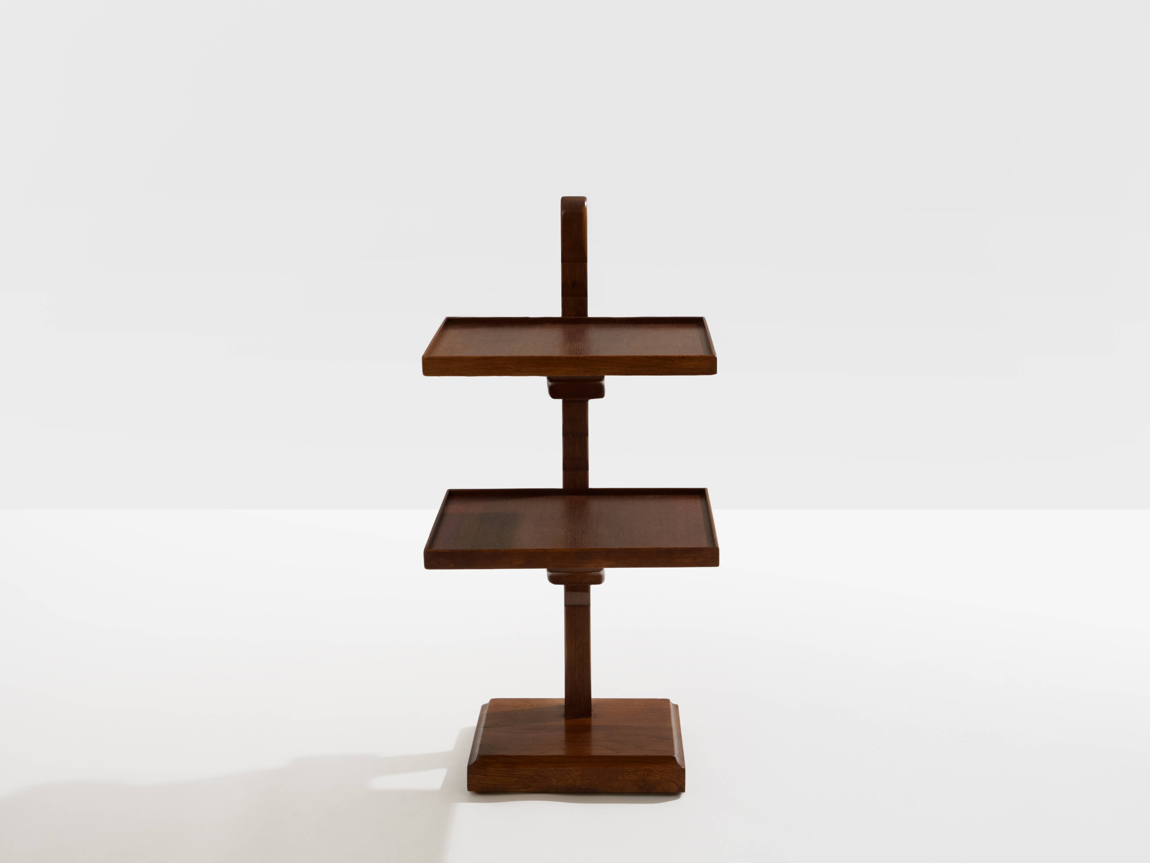 Art Deco side table, stained oak, 1940.