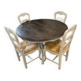 Round dining table and chairs set