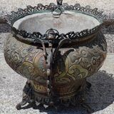 Old copper planter Hindu décor