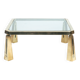 Peter Ghyczy brass and glass coffee table, Netherlands, 1980s