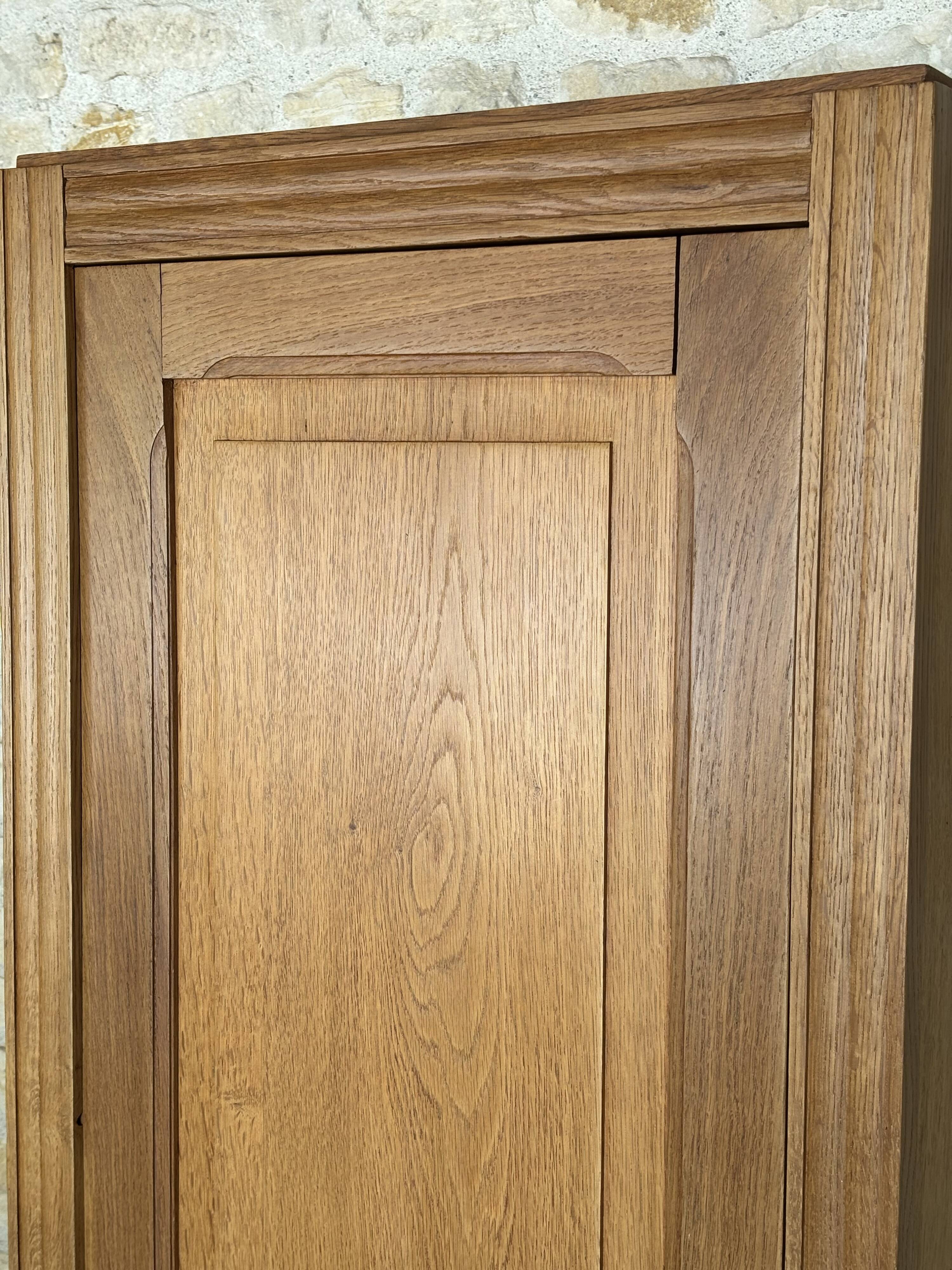 Restored solid oak bonnetière wardrobe