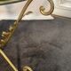 Round coffee table base in gilded wrought iron beautiful top enamelled glass 50s