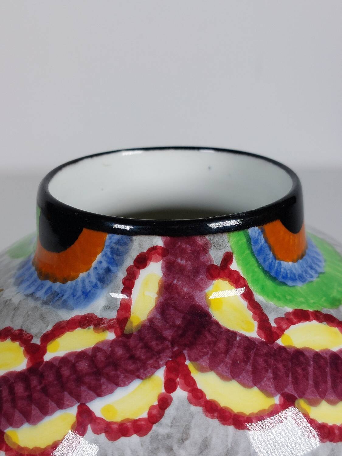 Handpainted Art Deco vase by Eva Stricker Zeisel for Schramberg