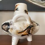 Ceramic vase with rock decoration Vallauris 1960