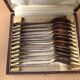 Series 12 old art deco coffee spoons vintage silver metal