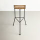 Rattan and Iron Bar Stool by Dennis Lennon, England, c.1950