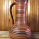 Old brown & orange ceramic pitcher vase w. germany vintage #a470