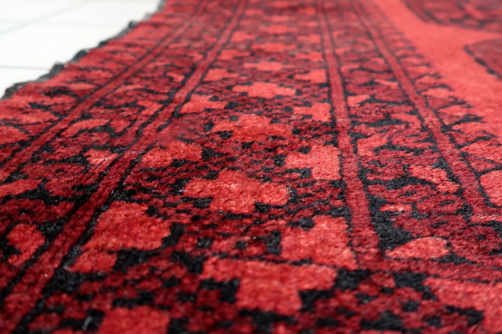 Antique Afghan Ersari handmade rug 118 cm x 196 cm 1920s