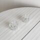 Duo of small crystal candlesticks