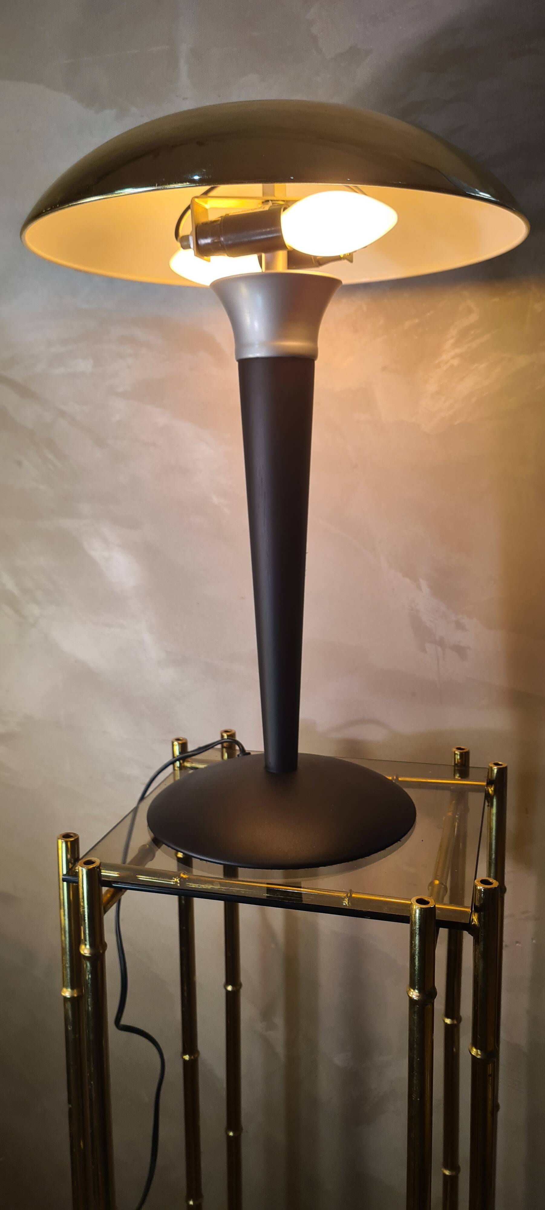 Chrome gold mushroom lamp (known as liner) 1975 to 85., h41 x l31 good condition