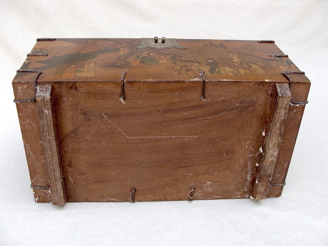Vintage wood and metal chest
