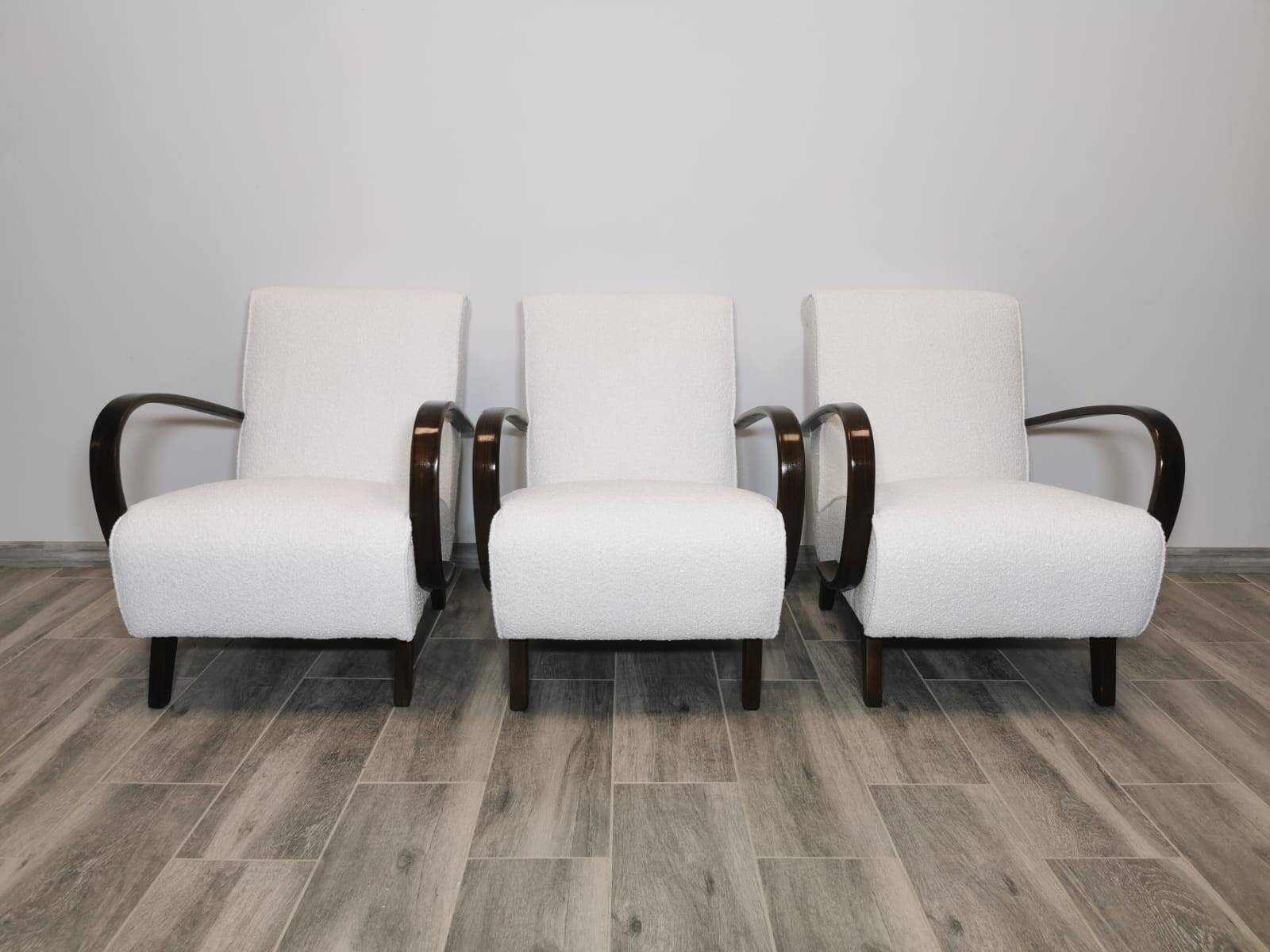 Set de 3 fauteuils par Jindrich Halabala, 1940s
