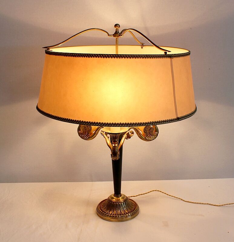 Golden brass lamp, empire style - early twentieth century